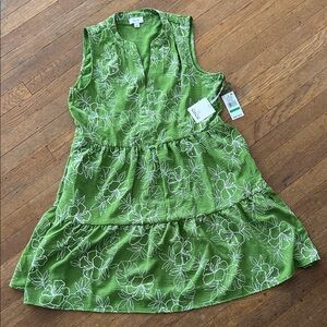 CeCe Kelly Green Floral Sleeveless Baby Doll Dress